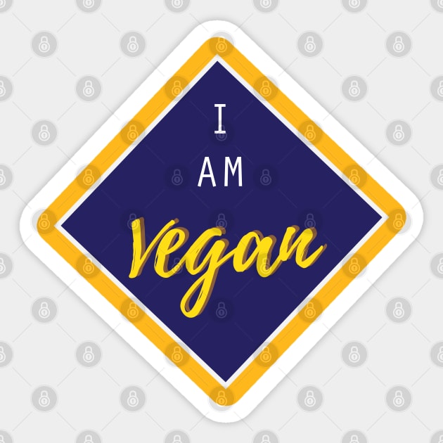 I am vegan blue badge Sticker by 4wardlabel